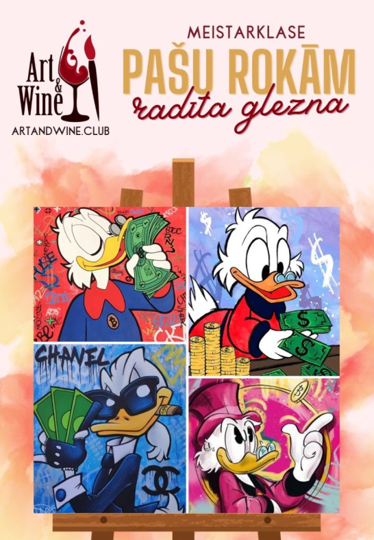 Art&Wine radošā meistarklase: Zīmējam 'Cartoon'