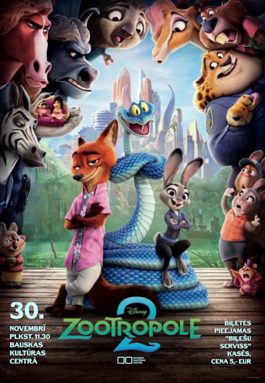 Animācijas filma bērniem 'Zootropole 2'