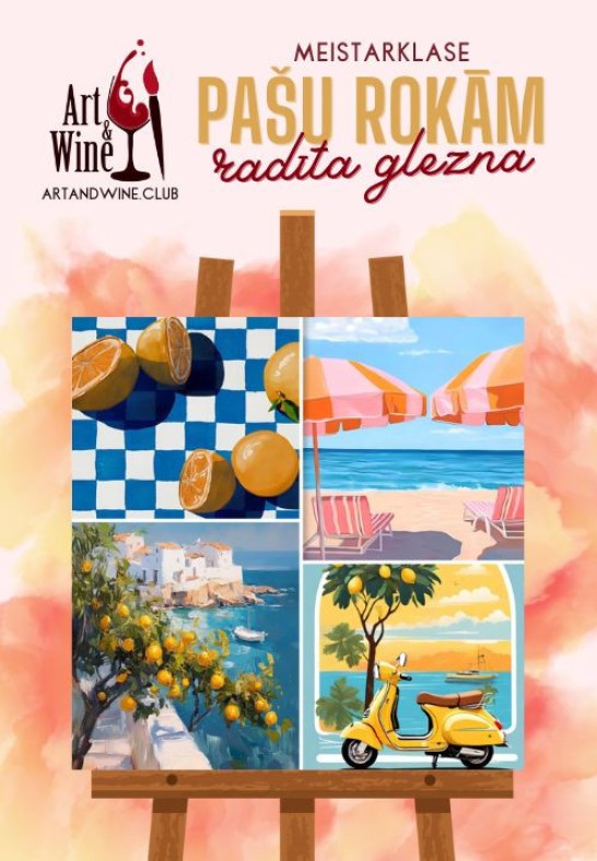 Art&Wine radošā meistarklase: Zīmējam 'Atvaļinājums'