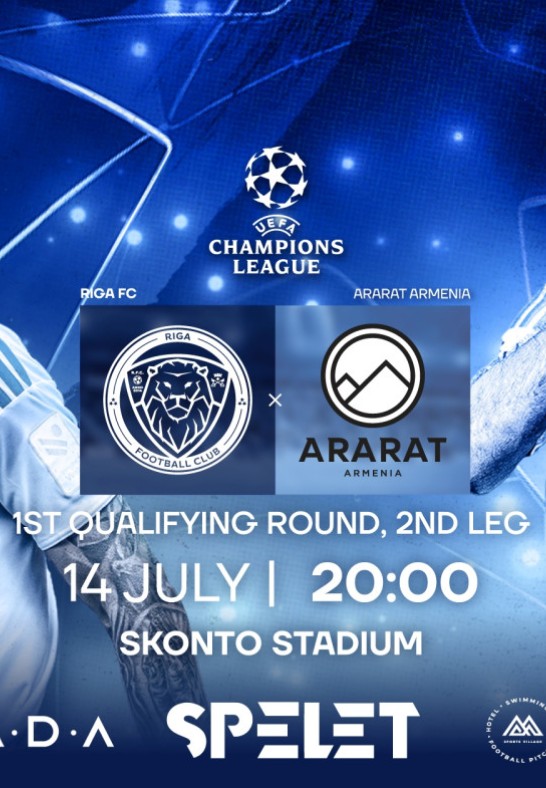 Champions league 1st qualifying round 2nd leg RIGA FC  - FC ARARAT Armenia