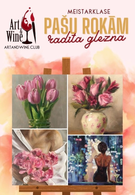 Art&Wine radošā meistarklase: Zīmējam 'Romantika'.