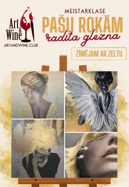 Art&Wine radošā meistarklase: Gleznojam ar zeltu.